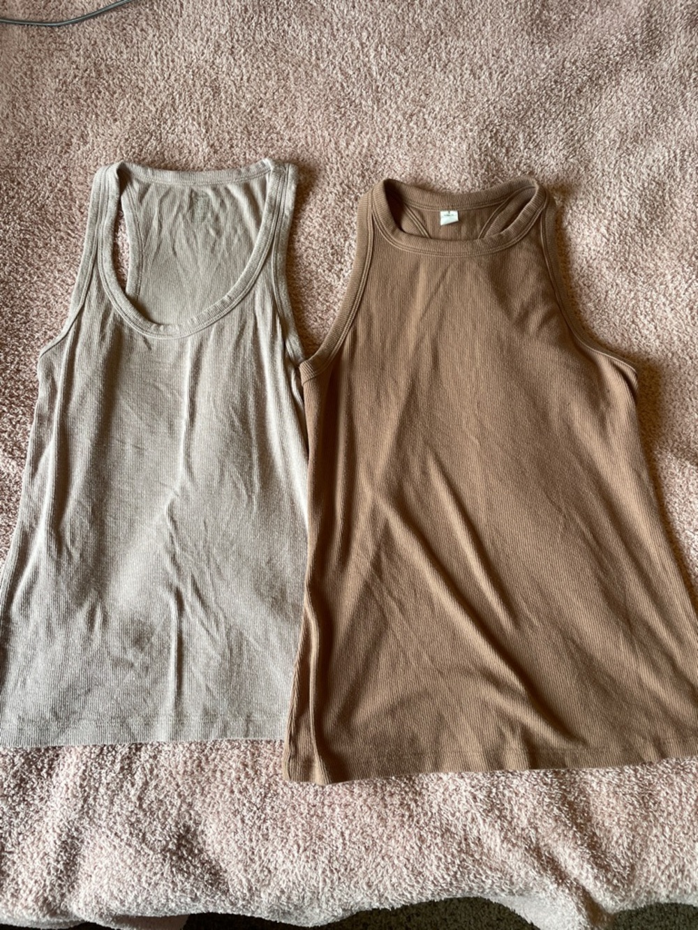 aerie Tank Tops in Light Beige and Brown